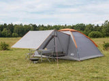 Camping Tent Grey and Orange 4-Person Polyester and Steel 42028649