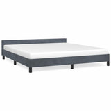 Bed Frame without Mattress Dark Grey California King Velvet 347613