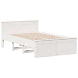 Bed Frame without Mattress with Headboard White 120x190 cm Small Double Solid Wood Pine 3308784