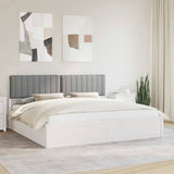 Bed Frame with Upholstered Headboard Light Grey 200 x 200 cm 3398213