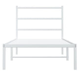 Metal Bed Frame without Mattress with Headboard White 90x190cm 355406
