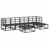 Garden Sofa Set with Cushion 6 pcs Black Aluminium 3378863