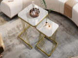 Nest of 2,Square Coffee Table Set,Nesting Sofa Table,Multi-functional End Side Table,Nesting WF531486WAA