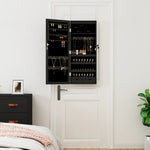 Mirror Jewellery Cabinet with LED Lights Wall Mounted Black 353233