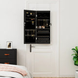 Mirror Jewellery Cabinet with LED Lights Wall Mounted Black 353233
