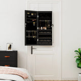 Mirror Jewellery Cabinet with LED Lights Wall Mounted Black 353233