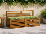 2-Piece Bench Cushions SOEST 2 pcs 100% Polyester Leaf Design 949763
