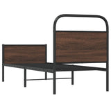 Bed Frame without Mattress 75x190 cm Brown Oak Engineered Wood 4100490