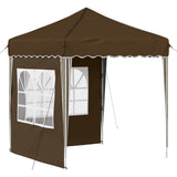 Pop-up Party Tent 195 x 195 x 245 cm Brown Oxford Fabric 42019731