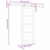 Sliding Door ORKDAL White 78 x 202 cm Solid Pine Wood 3333471