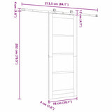 Sliding Door Manual ORKDAL Natural and black 78 x 202 cm 3333470