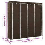 Wardrobe with 4 Compartments Brown 175x45x170 cm 282446