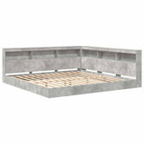 Bookcase Bed Concrete grey 180 x 200 cm Engineered wood 3335746
