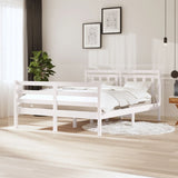 3100655 Bed Frame without Mattress White Solid Wood 140x200 cm