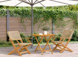Bistro Set Beige, Brown Solid Acacia wood, PE rattan Small 3281852
