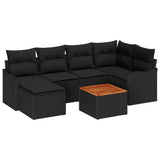 Garden Sofa Set with Storage 7 pcs Black Poly Rattan 3356147