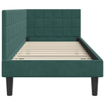 Corner Bed Frame with Headboard Dark green 80 x 200 cm Velvet 42016410