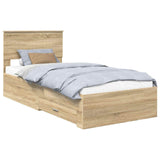 Bed Frame with Headboard Sonoma Oak 90 x 190 cm Engineered Wood 3410951