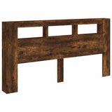 LED Headboard Smoked Oak 200 cm Engineered Wood 837369