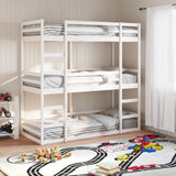 Triple Bunk Bed without Mattress White 75x190 cm Small Single Solid Wood Pine 3284261