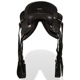 Western Saddle. Headstall&Breast Collar Real Leather 13" Black 91356