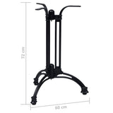 Bistro Table Leg Black 60x72 cm Cast Aluminium 325435