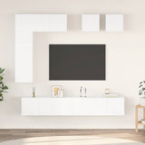 8 Piece TV Cabinet Set White Engineered Wood 3078704