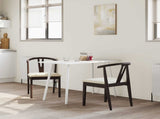 Dining Chair 2 pcs Light Brown and Light Solid Rubber Wood 42020402
