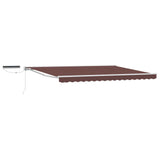Electric Retractable Awning Brown and White 4 x 2 m 3421756