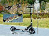 Teen Scooter Foldable Black PP PU Metal Adjustable 88-103cm Rear Brake ABS 20cm 87521517