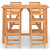 Outdoor Bar Set Natural wood Solid acacia wood Medium Footrest 3057850