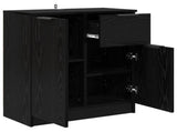 Sideboard with Drawer Black Oak 60 x 30 x 70 cm Engineered Wood 880775