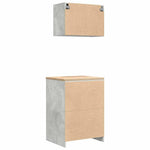 ZNTS Garage Cabinets 2 pcs Concrete Grey Engineered Wood 3328308