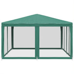Party Tent with 8 Mesh Sidewalls Green 4x4 m HDPE 4010063
