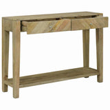 Console Table Natural Grey 110 x 30 x 80 cm Solid Mango Wood 42003316