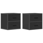 ZNTS Wall-mounted Bedside Cabinets 2 pcs Black 40x31x39.5 cm 848725