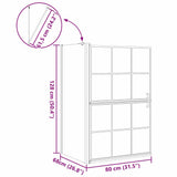 Bath Shower Screen Black and Transparent 80 x 68 x 128 cm 42018553