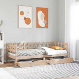 Daybed with Drawers without Mattress 90x190 cm Single Solid Wood 3302130