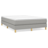 Box Spring Bed Frame Light Grey Double Fabric 3121175
