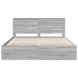 Bed Frame Grey Sonoma 180 x 200 cm Solid Pine Wood 3410979