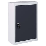 Wall Mounted Tool Cabinet Industrial Style Metal Grey and Black 145354