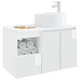Bathroom Furniture Set 2 pcs High Gloss White Engineered Wood 3404108