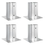 Round Ground Anchor 4 pcs Silver 15 x 15 x 15 cm Metal 42030122