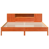 Bookcase Bed without Mattress Wax Brown 200x200 cm Solid Wood Pine 3322821