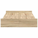 Storage Bed Frame Sonoma Oak 120 x 190 cm Engineered Wood 3335327