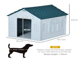 Blue All-Weather Plastic Dog House Easy Setup Puppy Shelter for Medium and Small Dogs 86665119