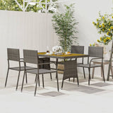 Outdoor Dining Set Grey PE rattan, steel, solid acacia wood Medium 3120102