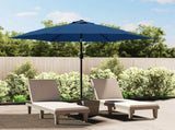 Garden Parasol with LED Lights and Steel Pole 300 cm Azure 47135