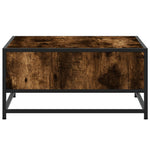 ZNTS Coffee Table Smoked Oak 60.5x60.5x30 cm Engineered Wood and Metal 848766