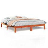 Bed Frame without Mattress Wax Brown 180x200 cm Super King Solid Wood Pine 859225